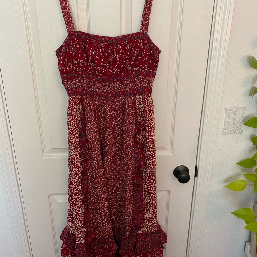 Free People Red Floral Sleeveless Dress